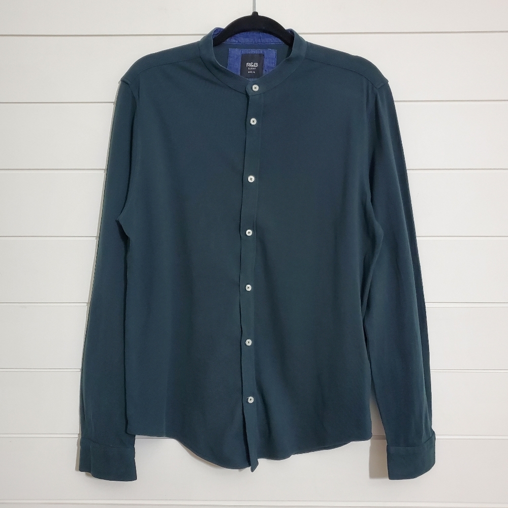 R&B‎ Men's Long-Sleeve with Mandarin Neck Slim Fit Shirt. Size XL